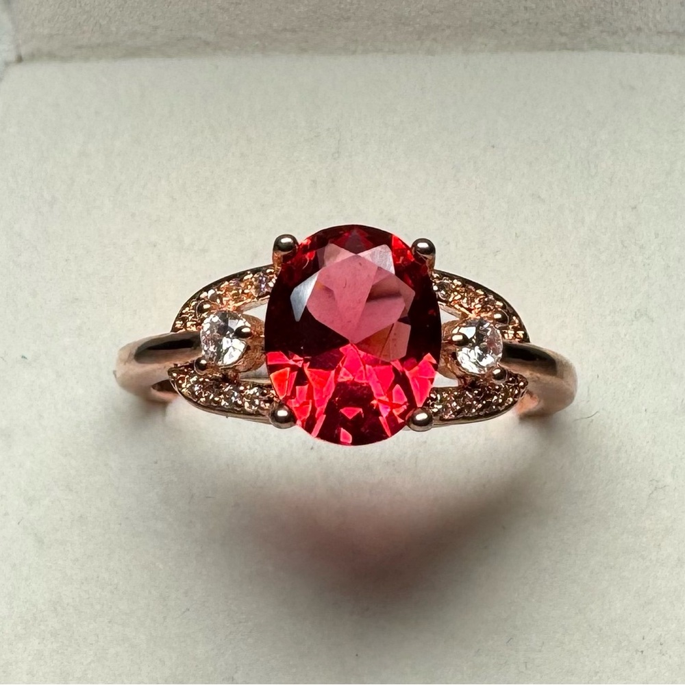 925 Sterling Silver Ring Glass Size 11.75 NEW